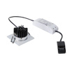 PATTA-I encastré de plafond intérieur/extérieur, carré, alu brossé, LED, 11W, 3000K, IP20/IP65, RT 2012, variable Triac, SLV