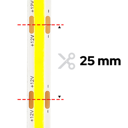 Ruban LED NASTRO COB 12W/m 480LED/m 4000K dimmable 12V DC IP22 5m EDO777649 EDO Solutions
