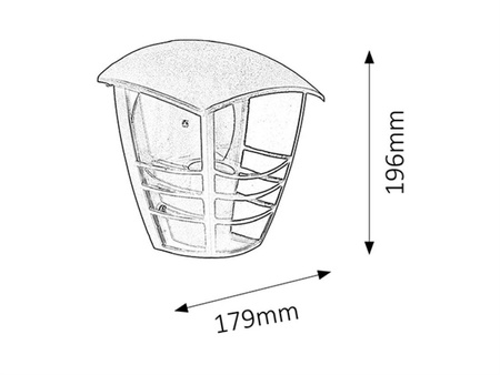 MARSEILLE applique extérieure noire E27 60W IP44 Rabalux