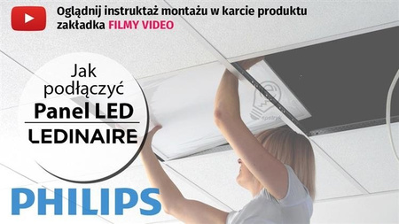 Luminaire à encastrer LEDINAIRE Panel LED RC065B, 38W, 4000K neutre, Philips