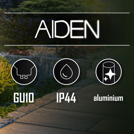 Borne lumineuse extérieure AIDEN 85cm IP44 GU10 230V noir EDO777714 EDO Solutions