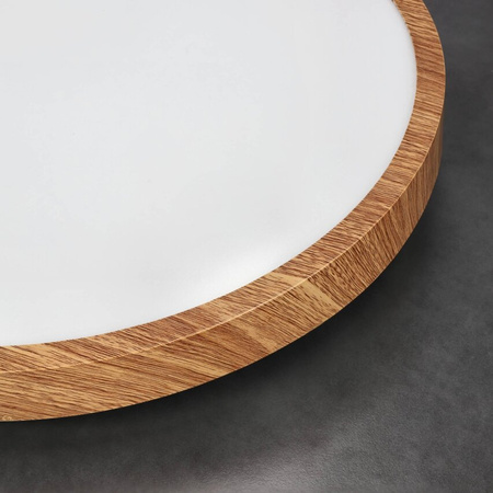 Plafonnier LED PERETI 24W anneau en bois 35cm 3000K 2400lm IP44 220V EDO777617 EDO SOLUTIONS